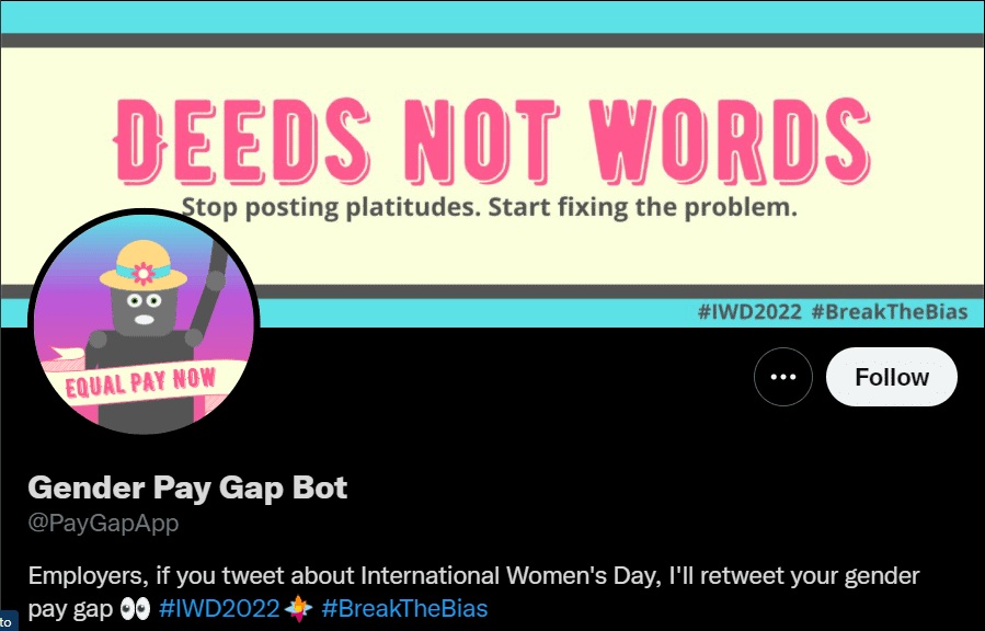 This bot is tweeting pay disparity data at companies posting about International Women’s Day this-bot-is-tweeting-pay-disparity-data-at-companies-posting-about-international-women’s-day