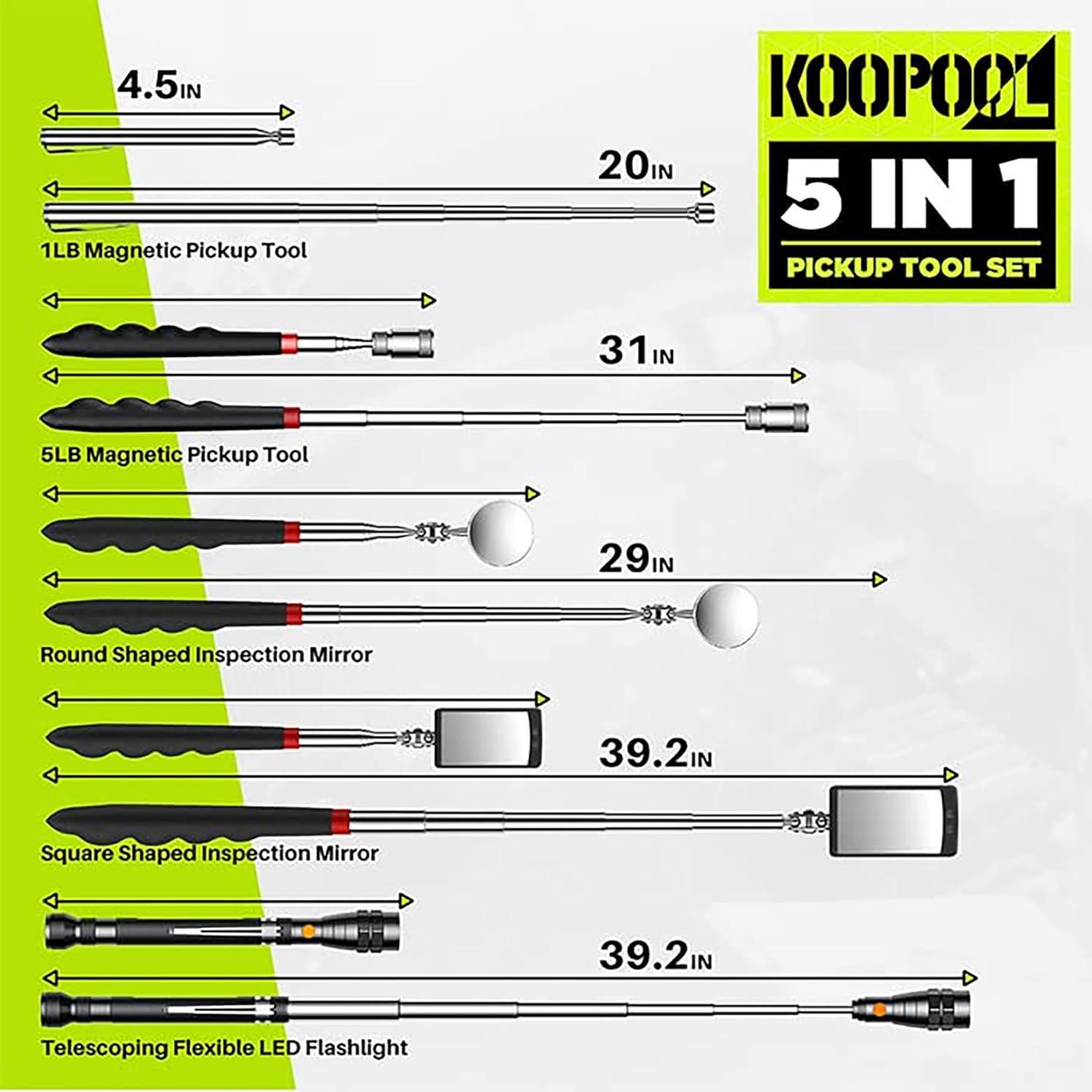 Exploring the Versatility of KOOPOOL's Magnetic Pickup tool Set