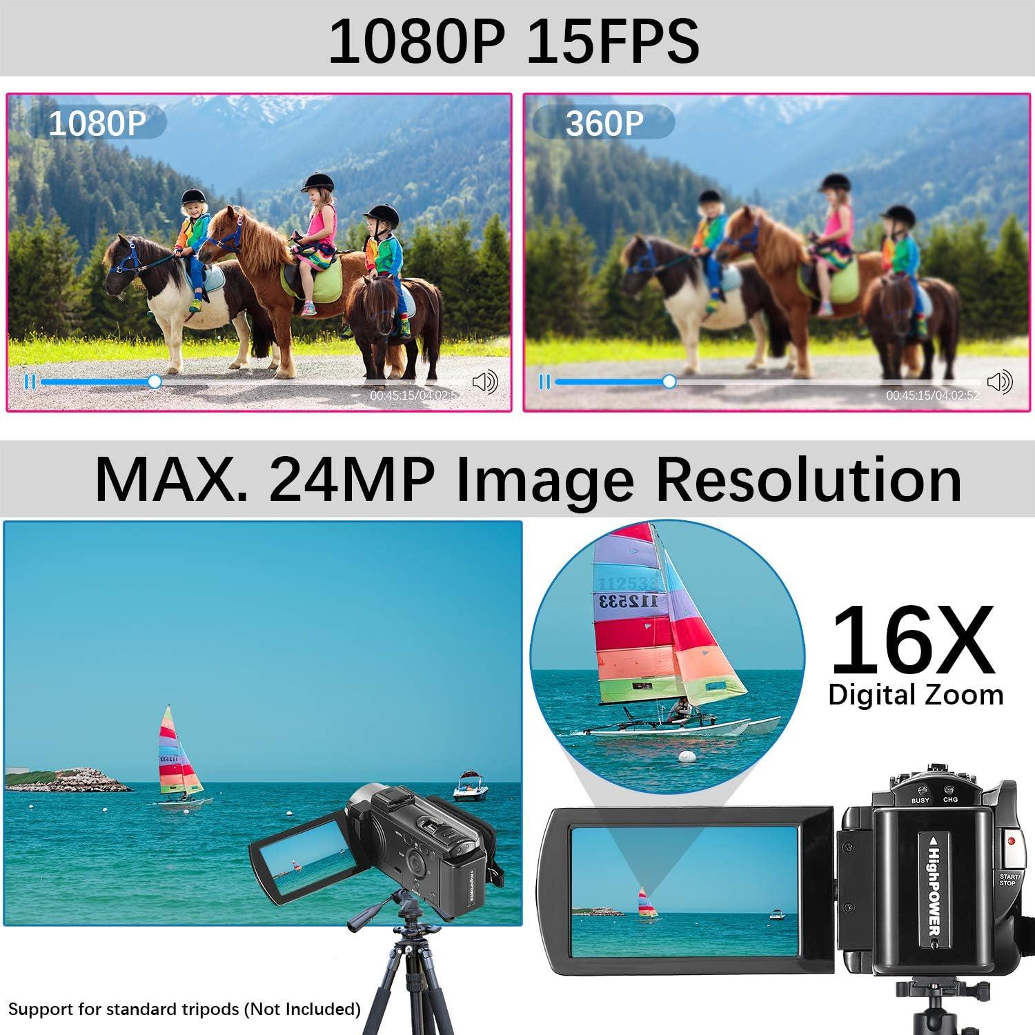 Our Review of the Full HD 1080P Camcorder​ with 16X Zoom and Dual ⁢Batteries