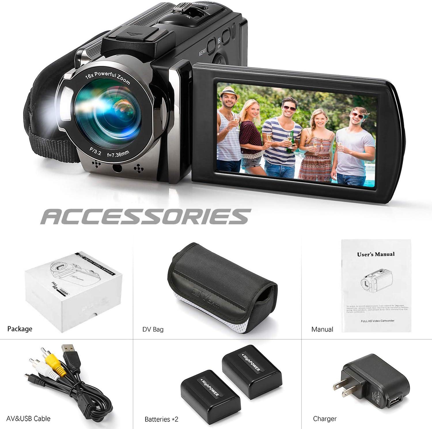Our ​Review of the Full HD 1080P Camcorder with 16X Zoom‌ and Dual Batteries