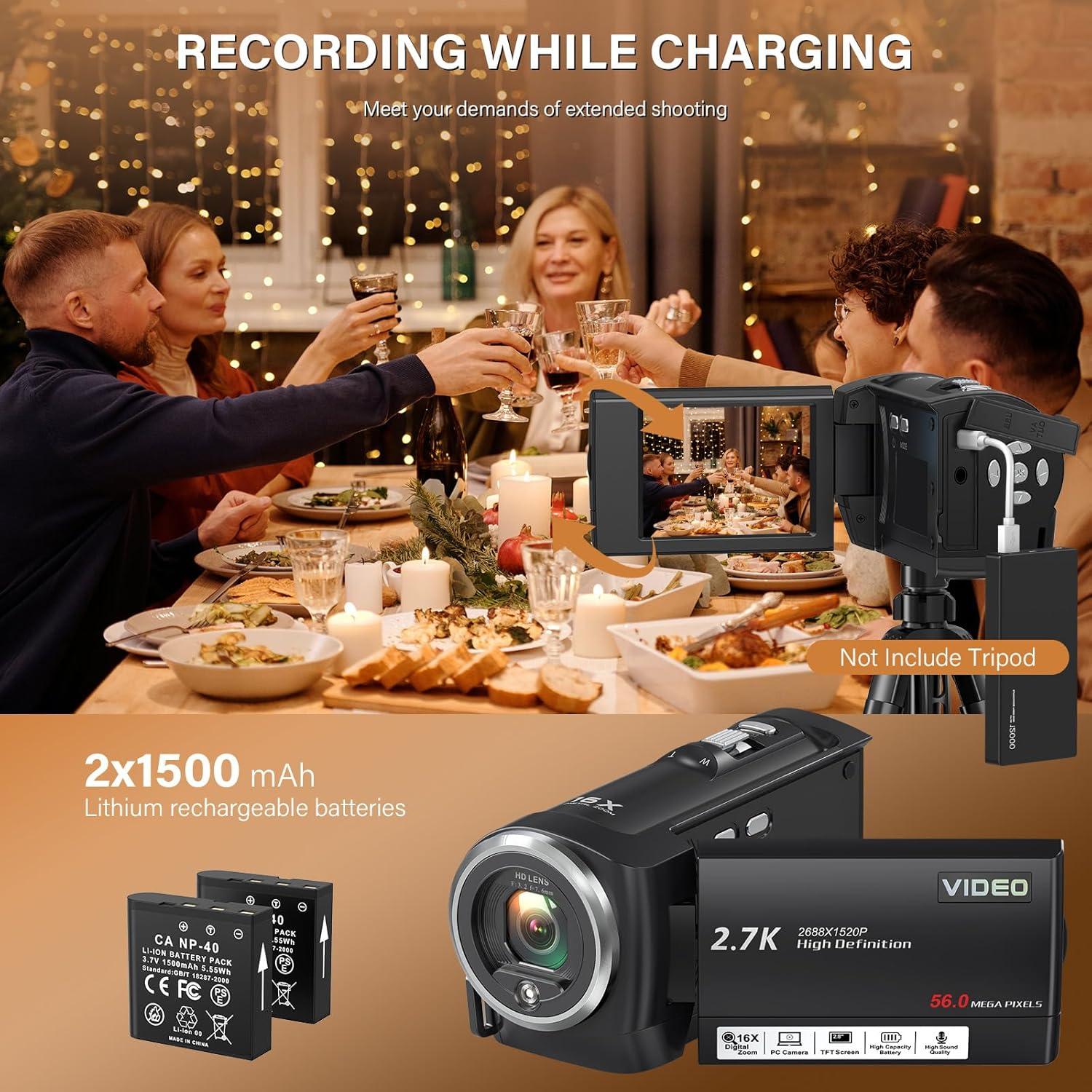 Our In-Depth review ‍of the⁤ QHD 2.7K Camcorder with LED‌ Light