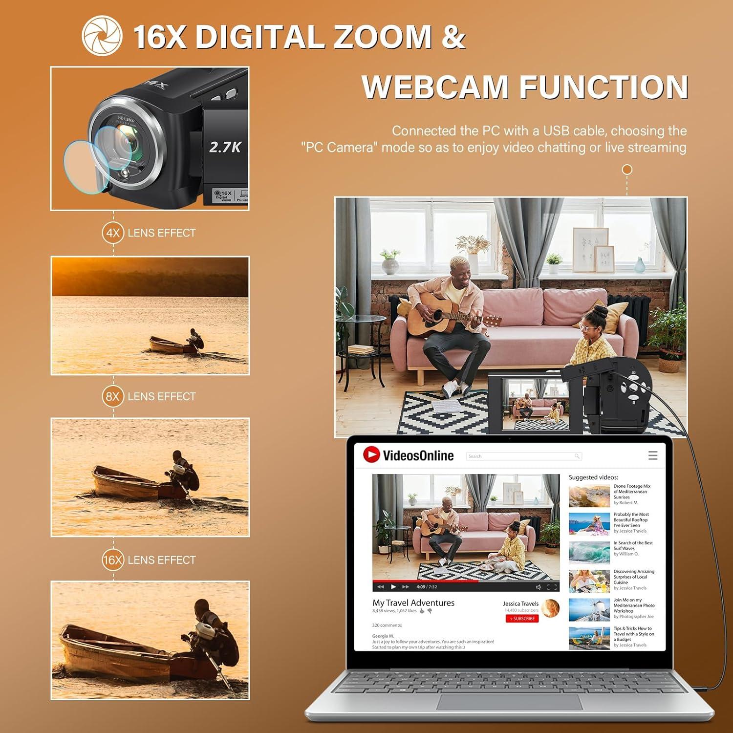 Our Review: Versatile QHD 2.7K ⁤Camcorder ⁣with LED ⁢& Dual Batteries