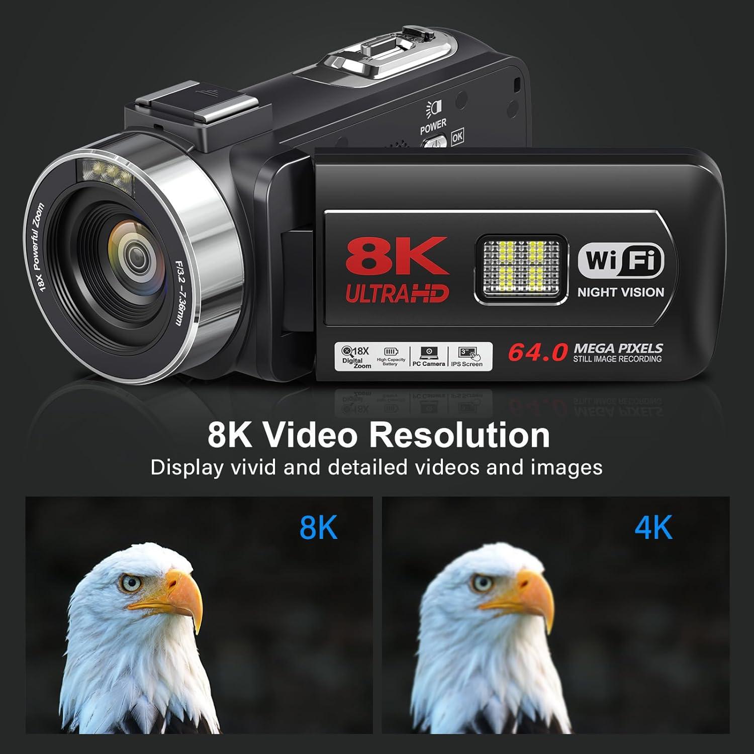 Our In-Depth Review of the 8K 64MP Vlogging Camcorder ⁢with Night Vision