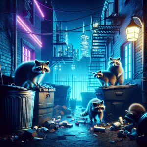 Raccoons Own the Night in Neon Glow #shorts