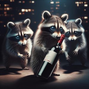 Raccoon Burglars Steal Red Wine #shorts