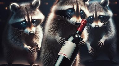 Raccoon Burglars Steal Red Wine #shorts Raccoon Burglars Steal Red Wine #shorts