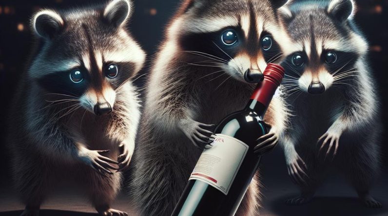 Raccoon Burglars Steal Red Wine #shorts