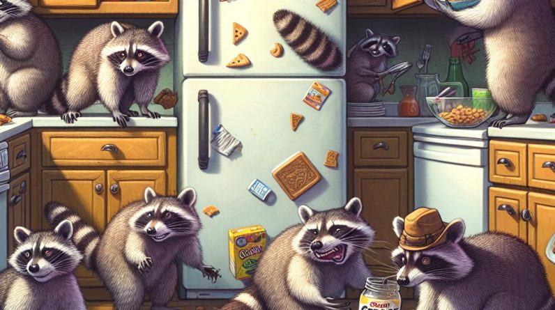 Raccoon Cleaning Crew Causes Kitchen Chaos #shorts