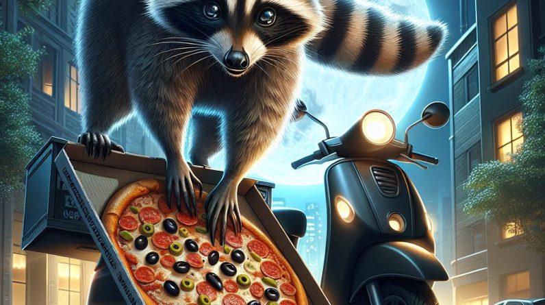 Raccoon Completes Pizza Heist Mission #shorts