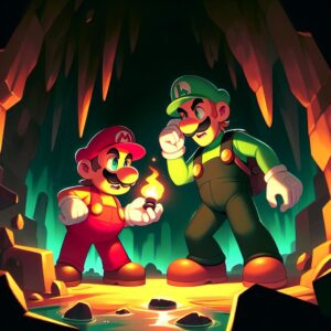 Mario & Luigi Explore Dark Underground, Find Fire! #shorts