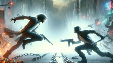 Lightsaber Duel: Chains Broken, Empires Shattered in Futuristic City! #shorts