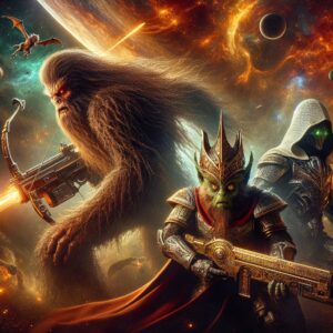 Mandalorian Chaos: Chewbacca, Grogu & Alien Battle! #shorts