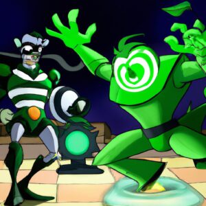Green Lantern Battles Winged Monster & Evil Robot! #shorts