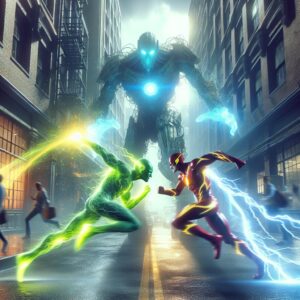 Flash & Green Lantern vs. Evil Robot: Epic Street Battle! #shorts