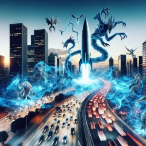 City Chaos: Blue Energy, Monsters & Nuclear Launch! #shorts