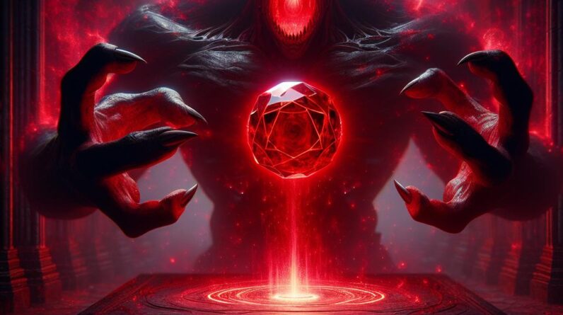 Demonic Roar Unleashed: Evil Red Gem Controls Reality! #shorts