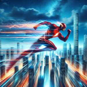 The Flash: Blazing Through Time in a Futuristic City! #shorts