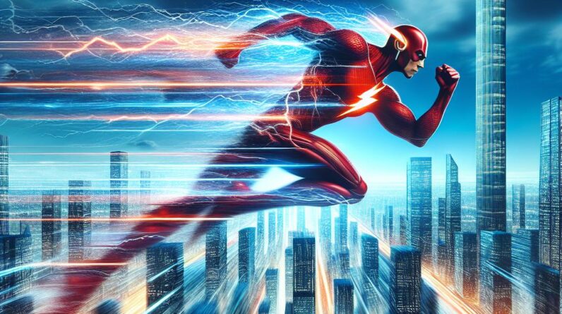 The Flash: Blazing Through Time in a Futuristic City! #shorts