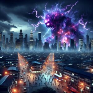 Monstrous Purple Energy Unleashed: City Under Siege! #shorts